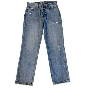 Pistola Kinsley 26 High Rise Straight Leg Distressed Vintage Wash Button Fly